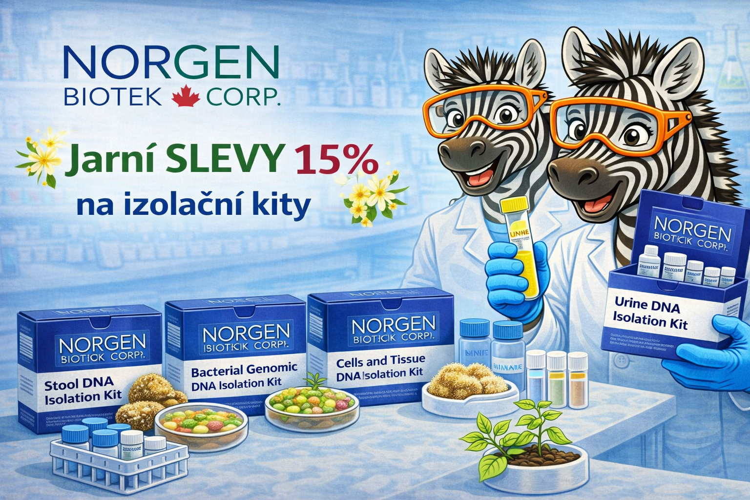 Jarní SLEVY 15%  na izolační kity Norgen Biotech.